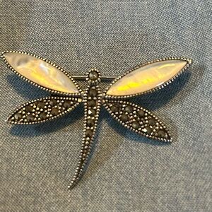 Dragon fly brooch w/mother of pearl.